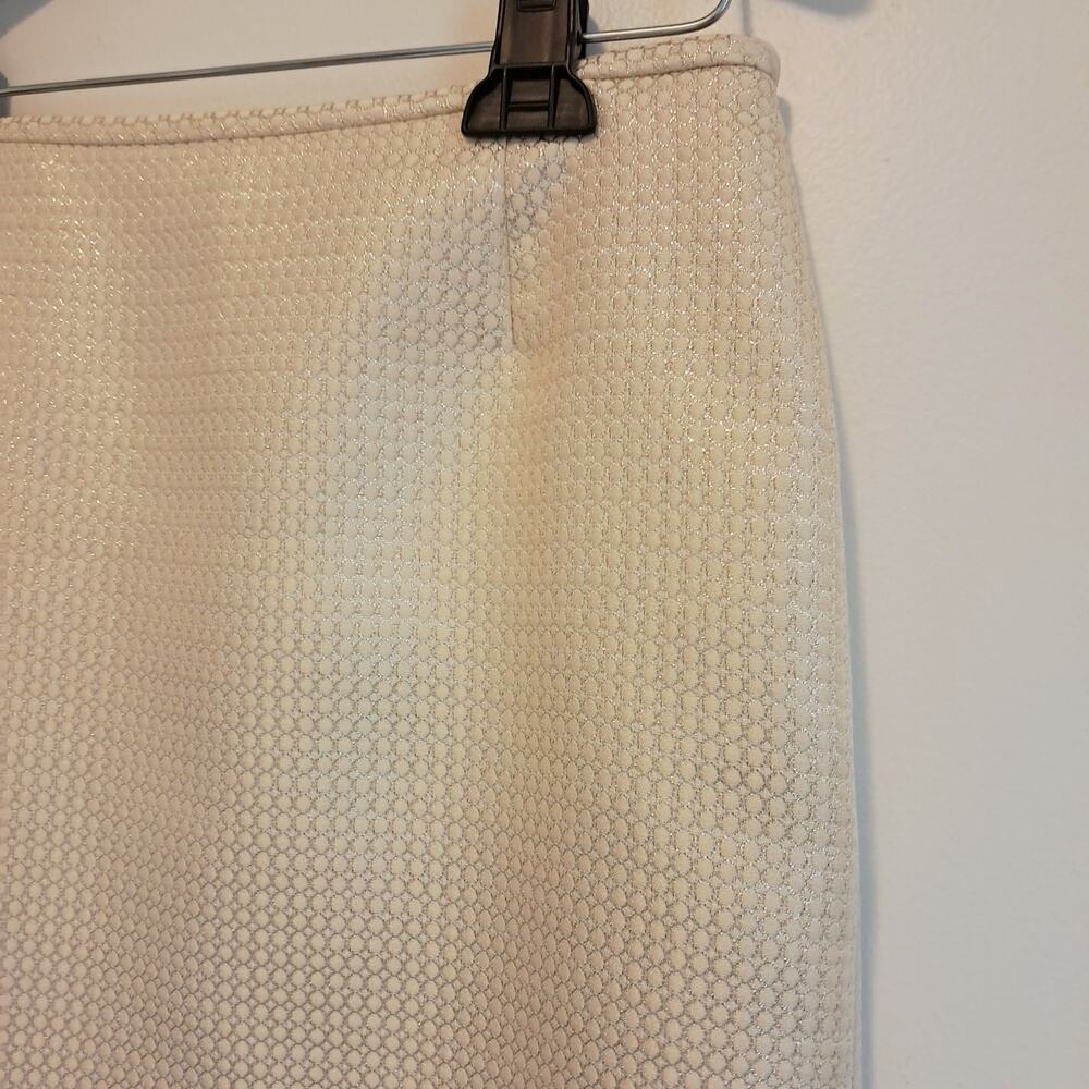 Tahari Arthur S Levine Luxe Elegant Cream Skirt Suit Set Gold Trim - Picture 4 of 10